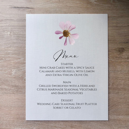 Add a personal touch to your wedding tables with custom menus