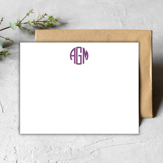 Monogram Stationery, Personalized Note Cards with a classic monogram