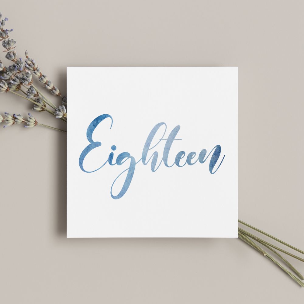 Blue Watercolor Table Numbers - Gallery360 Designs