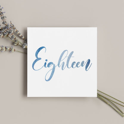 Blue Watercolor Table Numbers - Gallery360 Designs