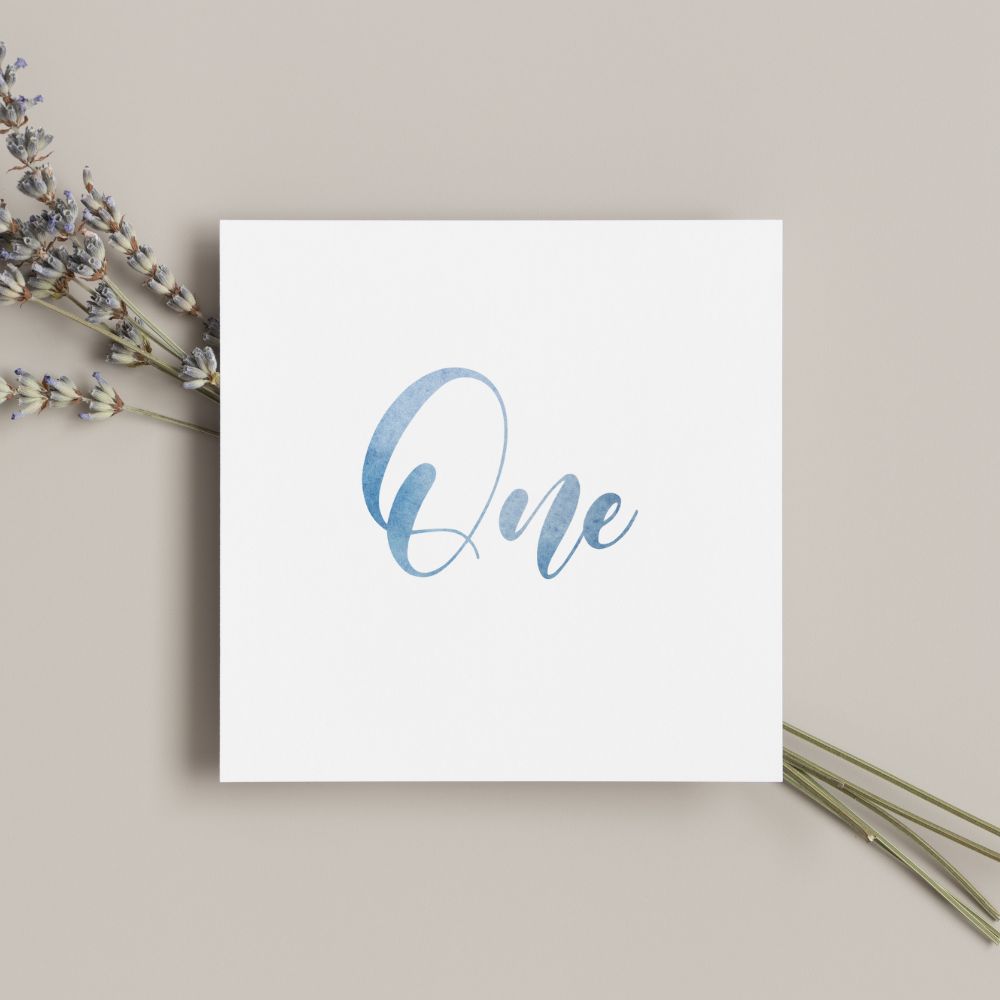 Blue Watercolor Table Numbers - Gallery360 Designs
