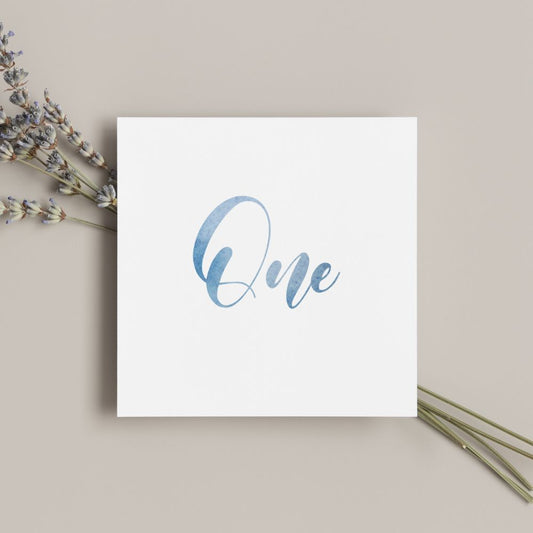 Blue Watercolor Table Numbers - Gallery360 Designs