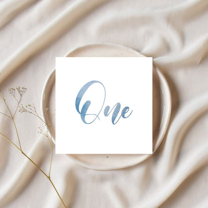 Blue Watercolor Table Numbers - Gallery360 Designs