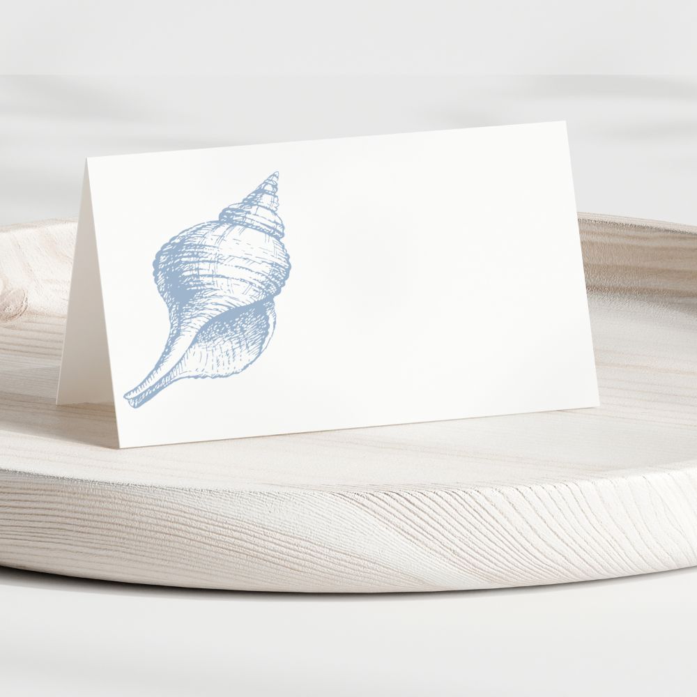 Dusty Blue Shell Place Cards - Gallery360 Designs