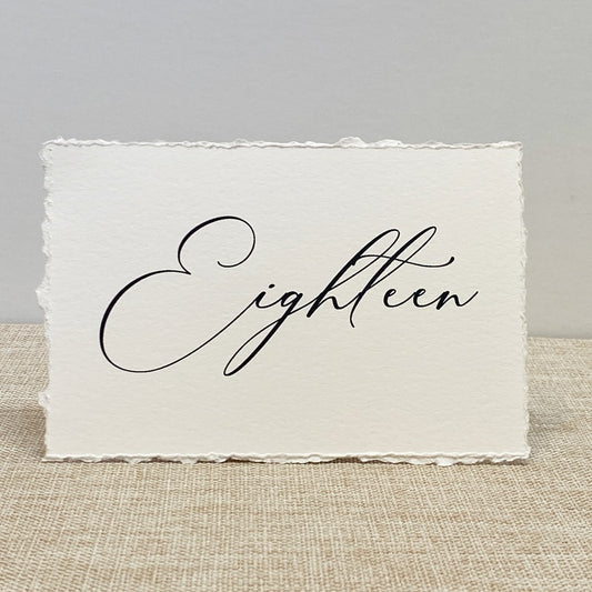 Handmade Deckle Edge Table Numbers - Gallery360 Designs