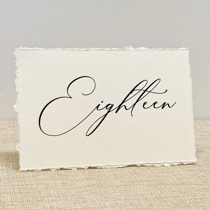 Handmade Deckle Edge Table Numbers - Gallery360 Designs