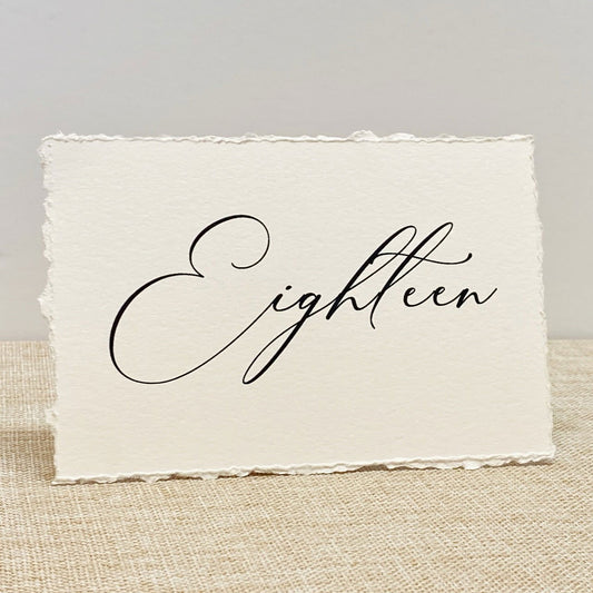 Handmade Deckle Edge Table Numbers - Gallery360 Designs