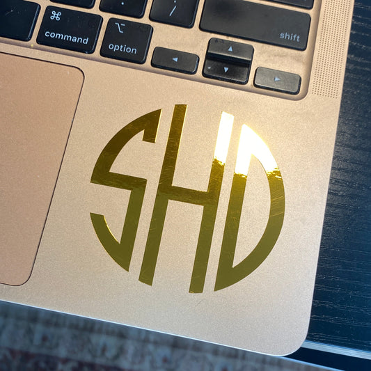 Gold Monogram Vinyl Decal | Custom Initials & Letters | G360papershop